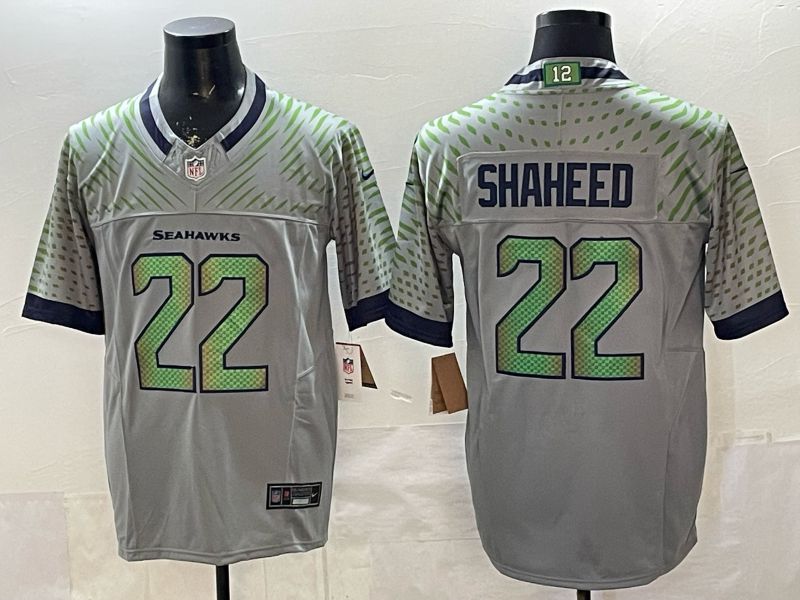 Men Seattle Seahawks #22 Shaheed Grey 5th generations 2026 Nike Limited NFL Jersey style 01->seattle seahawks->NFL Jersey